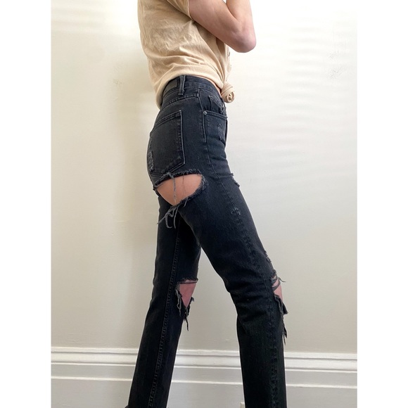 GRLFRND Denim Karolina Jeans in Travelin' Band Ripped Black jeans - Picture 4 of 9